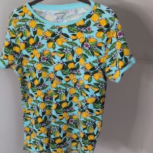 Vera Bradley Lemon Print Short Sleeve Tee - Yellow and Green